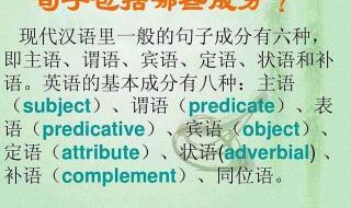 英语句子成分分析 英语句子成分分析